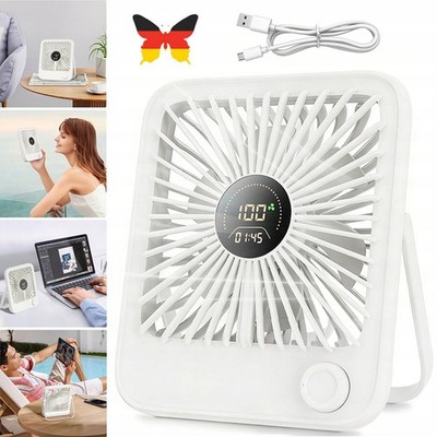 Mini Ventilator USB Tischventilator,Klein Leise Desk Fan Lüfter Zuhaus Büro Weiß