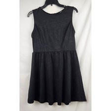 Forever 21 Black Paisley Jacquard Sleeveless Skater Dress Size  L Dark Romantic