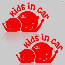 2PCS "Kids On Board" Car Safety Decals, Funny Vinyl Stickers for Ca Color: Red