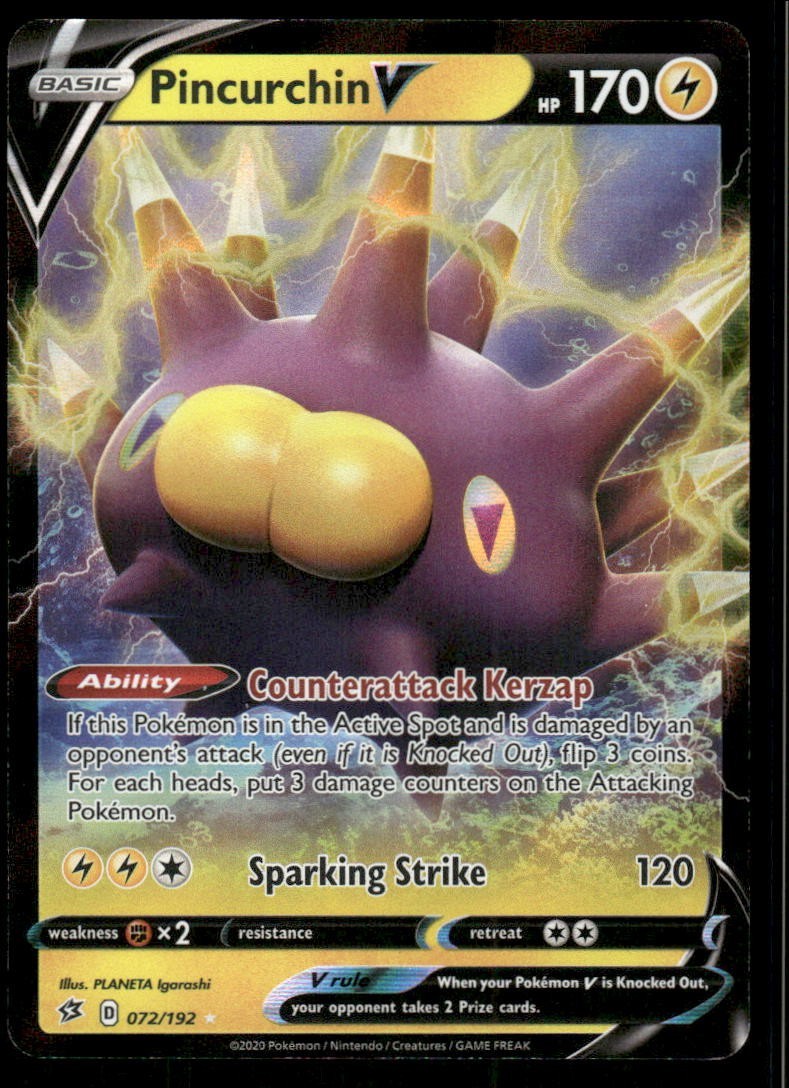 Pokemon Tcg Pincurchin V #72 Pokemon Rebel Clash NM