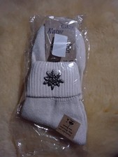 Socken, Trachtensocken mit Edelweiß für Damen in off-white, Gr. 39 - 42, NEU 