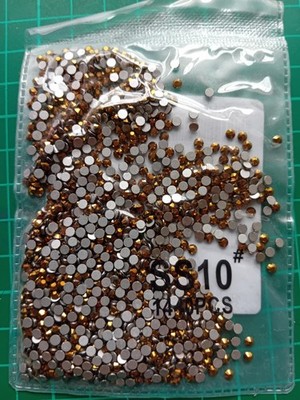 1440 SS10 Mine Goldk Edelsteine Harz nicht Hotfix 4 mm rund Flatback Nail Art