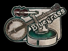 NC31114 VINTAGE 1970s  BLUEGRASS FIDDLE, BANJO, GUITAR  MUSIC BELT BUCKLE