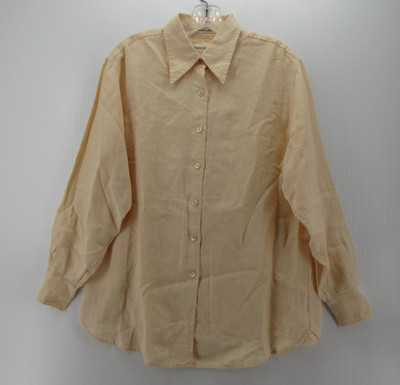VGT Banana Republic Top Women Small Beige Irish Linen Shirt Button