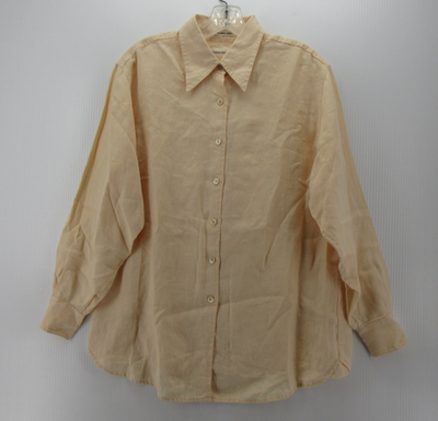 VGT Banana Republic Top Women Small Beige Irish Linen Shirt Button