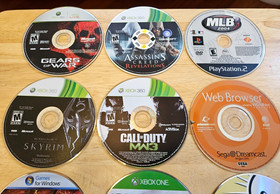 Xbox, Wii, Sega Dreamcast, PS2 Video Game Lot - 9x Games - COD, Skyrim, NBA, MLB