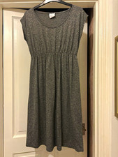 Mamalicious Grey Jersey Maternity Shift Dress S Knee Length Cap Sleeve