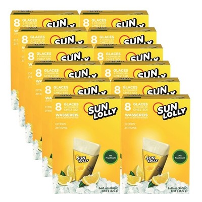 Sunquick sun lolly Wassereis Zitrone 8 x 60ml mit Fruchtsaft (12er Karton Pack)
