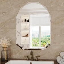 Arch Mirror 20x28,Bathroom Vanity Mirror 28"L x 20"W Frameless Bevelled