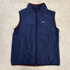 Vineyard Vines Boy's Harbor Fleece Vest Nautical Navy Size S 8-10 GUC