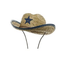 Straw Sheriff Hat - Red or Blue - Costume Accessory - Smaller Size