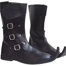 Medieval Leather Boots ,Renaissance Inspired Loafer Boot,Re-Enactment Viking Men