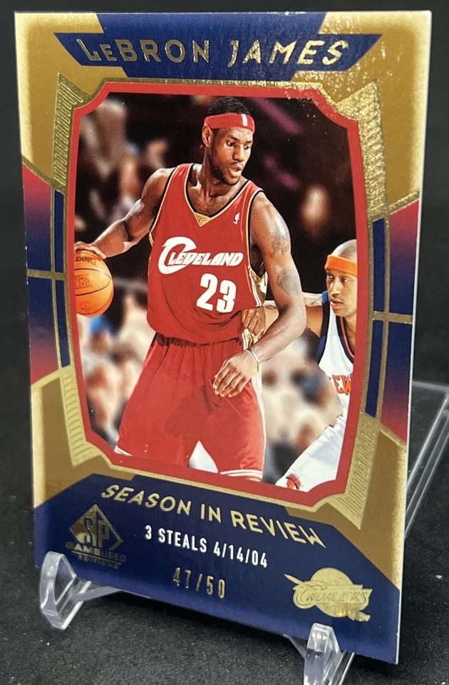 2004-05 Upper Deck SP Game Used LeBron James Season In Review Gold /50 SSP Cavs - Image 3 of 4