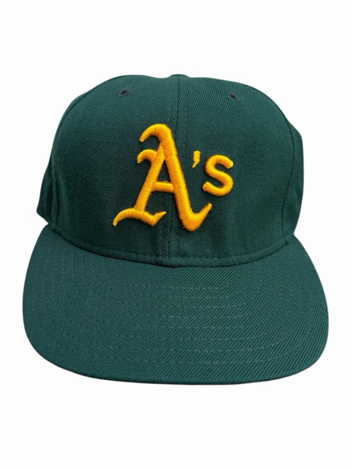 Vintage Oakland Athletic MLB New Era 5950 On Field Authentic Fitted Hat 6 7/8 - Image 4 of 4