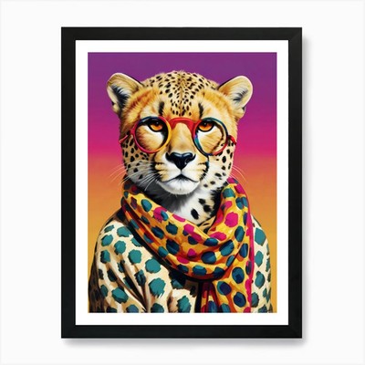 Gepard 2 Kunstdruck gerahmt Wandbild Poster Leinwanddruck Bild