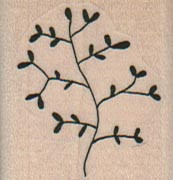 Branch With Leaves 1 1/4 x 1 1/4" Mounted Rubber Stamp, Plants Stamp, Tree Stamp