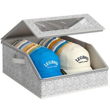 Sturdy Hat Storage for Baseball Caps, Holds up to 24 Caps Clear Hat Organizer...