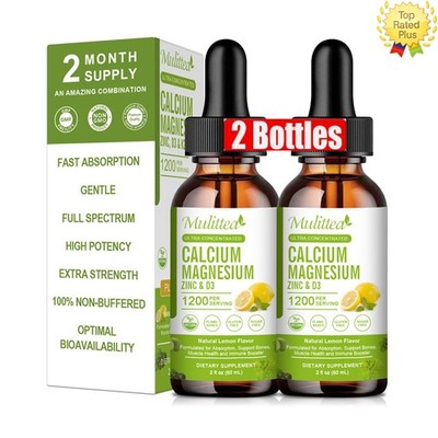 Calcium Magnesium Zinc Drops 60ml High Absorption for Heart & Bone Health