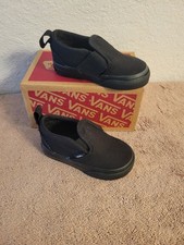 Vans Kids Slip-On Shoes Black/Black Infant/Toddler 4.5 NWT Free Shipping