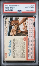 1962 Post Cereal Hank Aaron Hand Cut #149 HOF Legend PSA Authentic