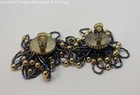 Vintage Gold Tone Iridescent Beaded Statement Earrings 26.2g — photo 3