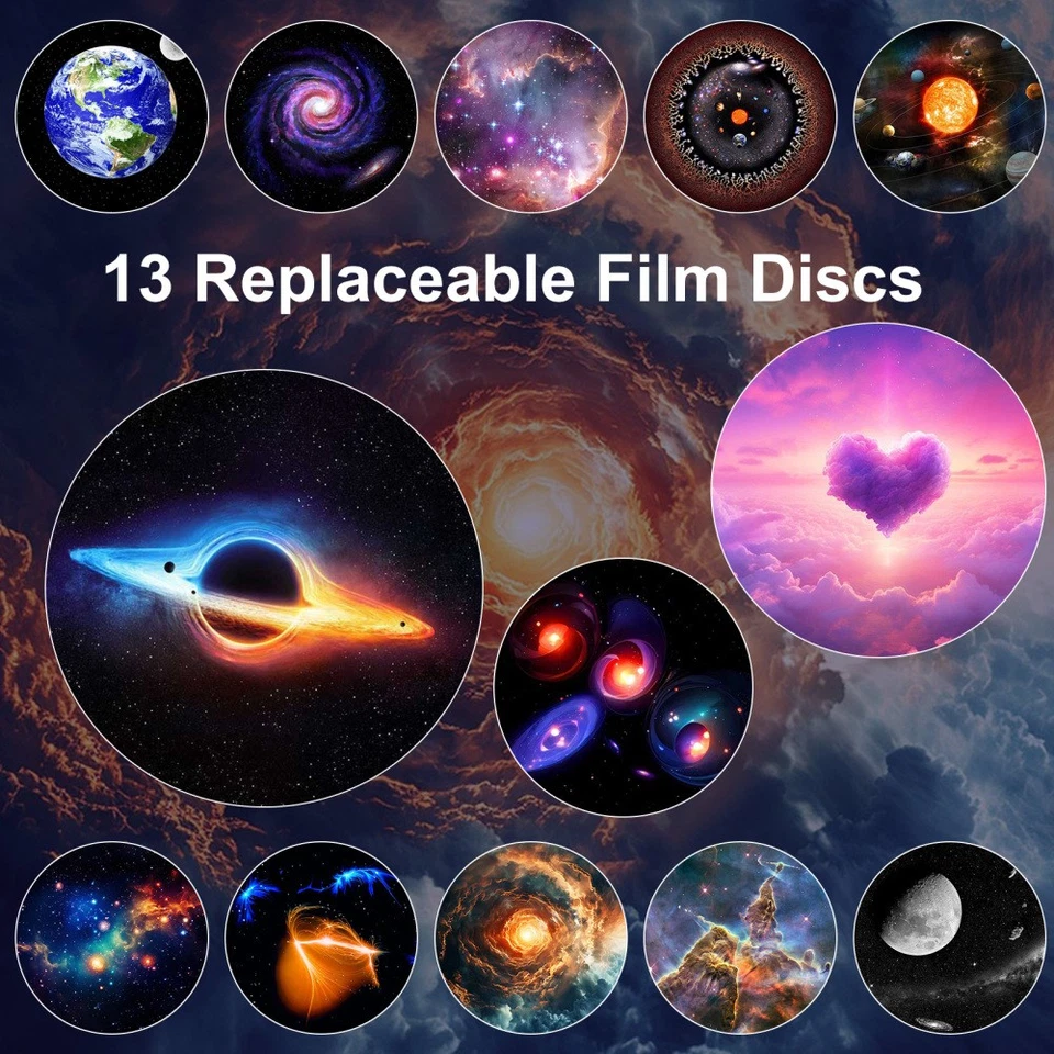 LED Starry Sky Projector HD Skylight Projector 13 in 1 Planet Discs Galaxy - Image 3 of 4