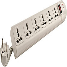 - 220V/240V AC 13A Universal Surge Protector / Power Strip with 6 Universal Outl