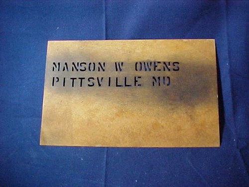vintage stencil for marking the place of business the item was sold or made by