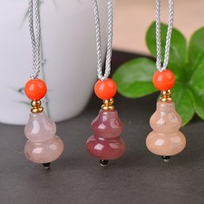 1PC Natural Pink Purple Jade Gourd Jade Pendant Necklace 13*21MM-Color Random