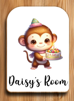Personalisiertes Türschild Baby Affe Kinderzimmer/Kinderzimmer Geschenk