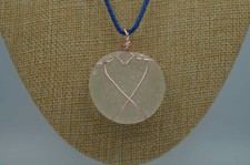 White Sea Glass Pendant: Very Large Spherical Shape P 158 