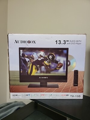 Audiobox TV-13D 13'' HDTV with DVD Player with HDMI, Thin - Open Box--bw2