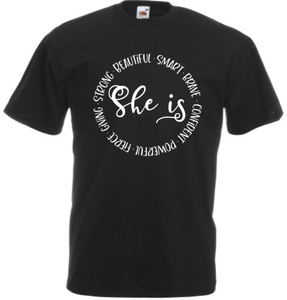 Ladies inspirational positive t-shirt new casual loungewear quote multi