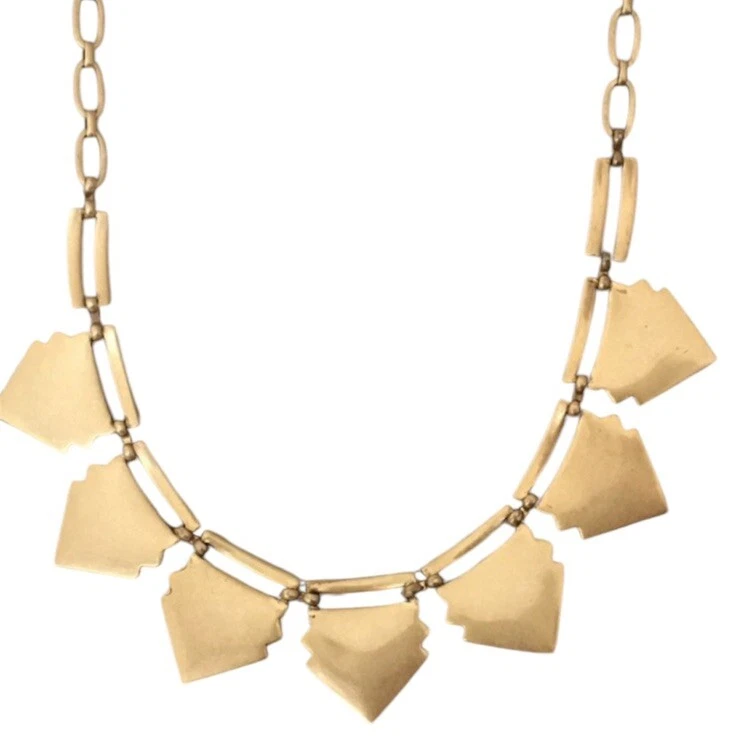 Collar Stella & Dot Zia Tono Dorado Negro Turquesa Esmalte, Retirado Foto 2 de 3