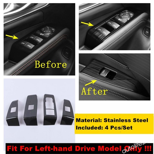 Accesorios botón elevador ventana/manija moldura para Cadillac CT4 2020-2024 negro - Imagen 16 de 19