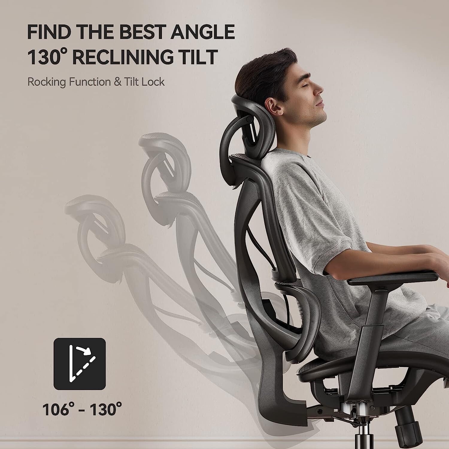 NOBLEWELL Ergonomic Office Chair, Adjustable Headrests Lumbar Support