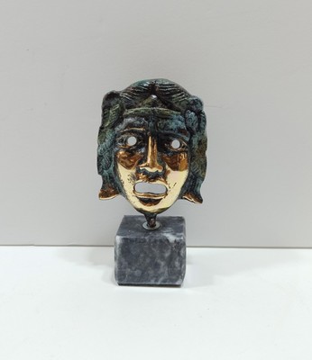 Tragedy Mask - Ancient Greek Theater - Drama - Decorative - Bronze 