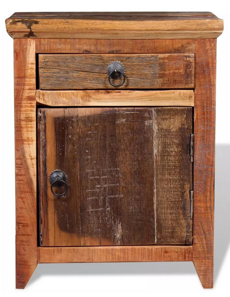 Vintage wood 2024 bedside table