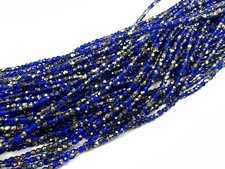 Czech Fire Polished Round Faceted Glass Beads in Light Cobalt VITRAIL 4mm 102pcs