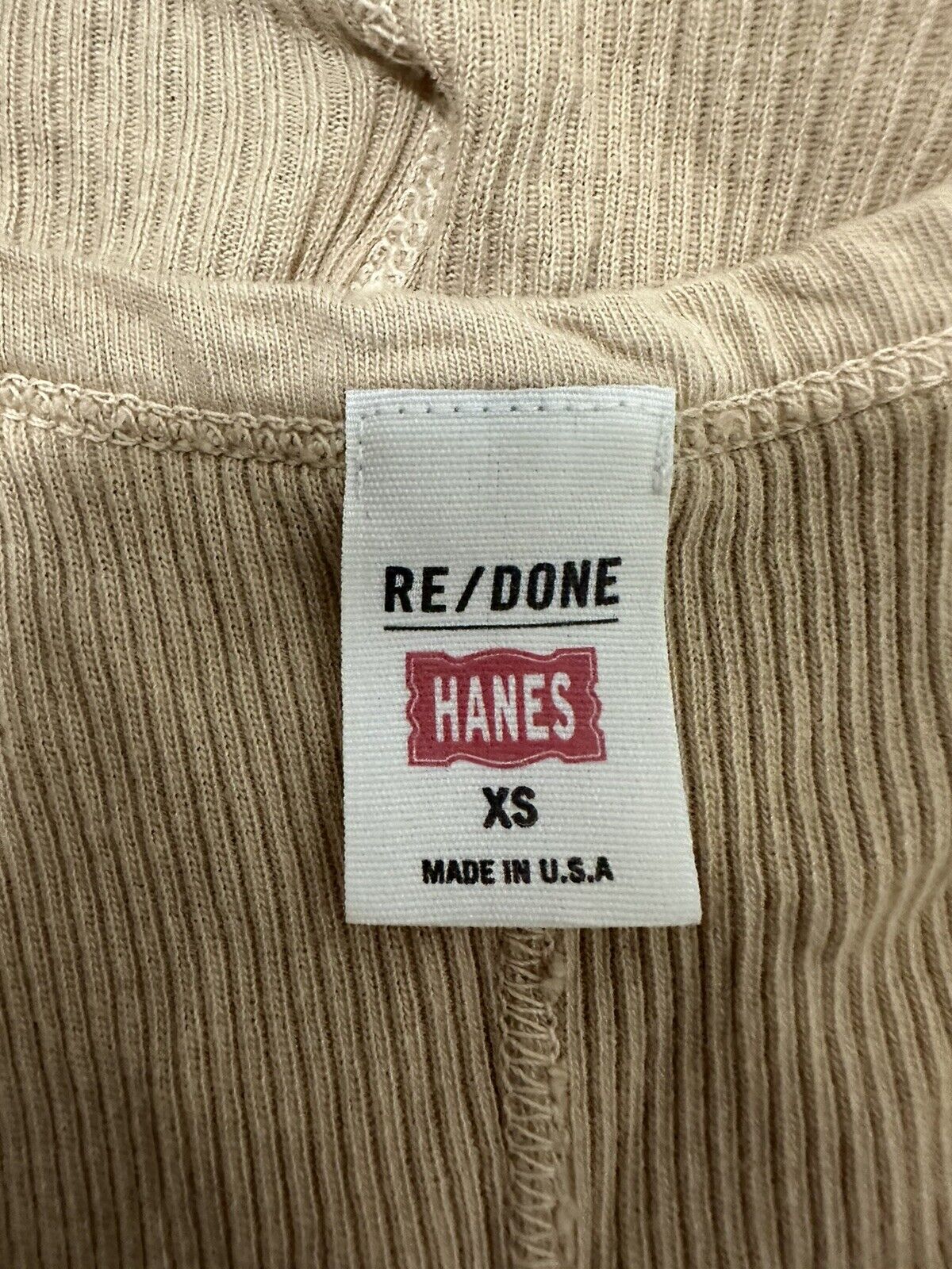 RE/DONE X HANES RIBBED TANK TOP SIZE XS