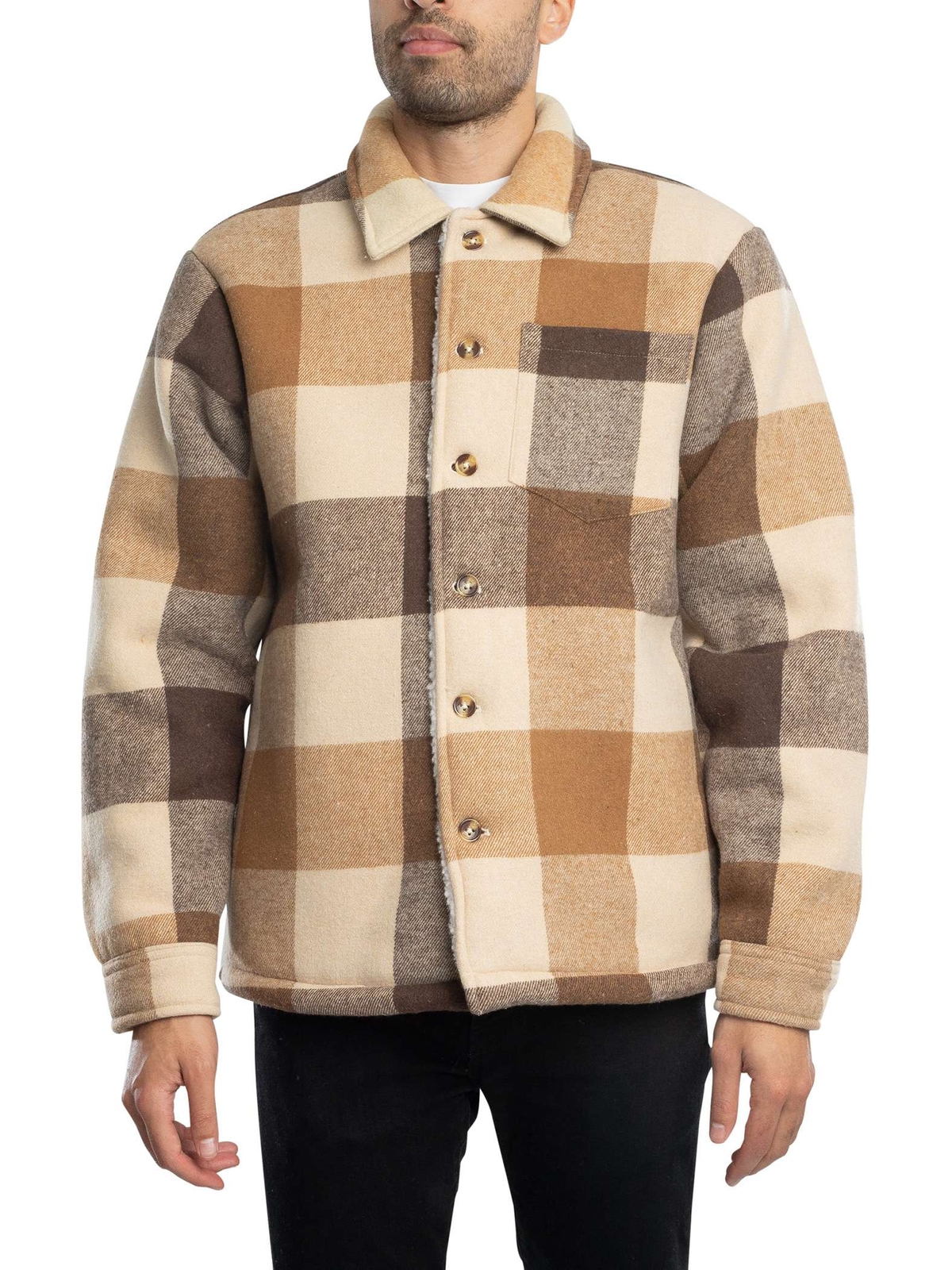 Однотонная мужская куртка Merrick Sherpa коричневая 7590₽