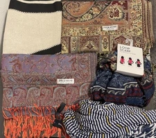 Lot 5 Scarves Scarf 2 Pashmina Wool Fringe 1 super soft unmarked 2 New infinity