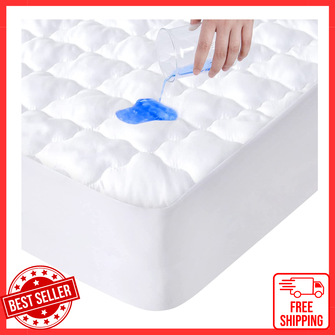 Mattress Protector Waterproof Twin Size, Breathable & Noiseless Twin Mattress Pa-image