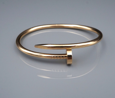 Cartier 18k Rose Gold Nail Bracelet Size 17 Juste un Clou New