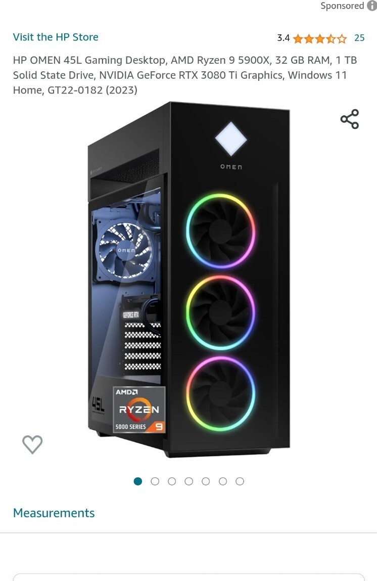 OMEN by HP 45L Ryzen 9 Win11 32 RAM 1TB SSD RTX 3080 TI