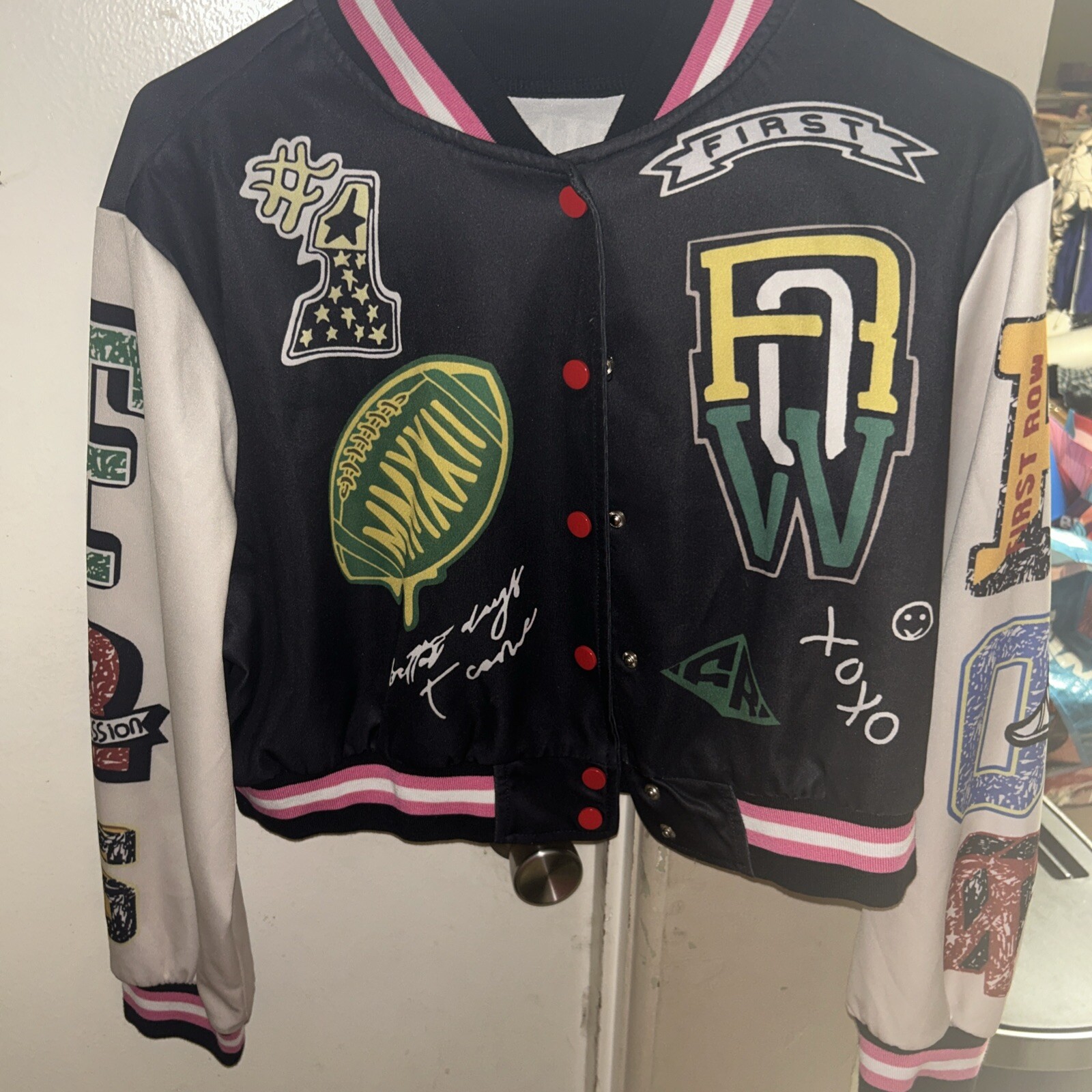 First Row Multi Patch Varsity Bomber Jacket “Keep… - image 11