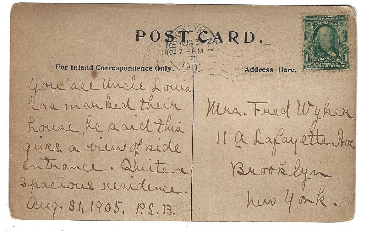 RPPC Liverpool UK PM 1905 Cunard Rd Litherland Fred Wyker Brooklyn NY