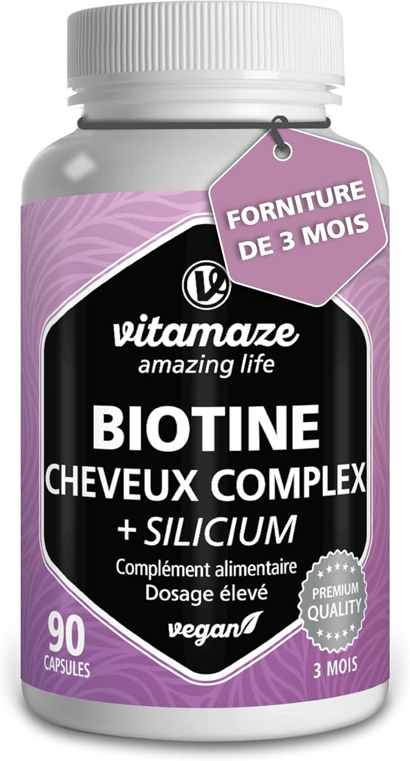 Complexe Anti-Chute Cheveux à la Biotine et Acide Hyaluronique - Cure Fortifiante 60 Gélules