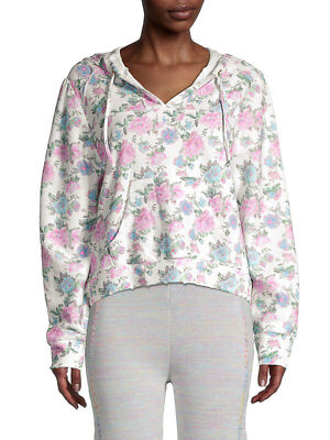 Love Shack Fancy Kirby Floral Cropped Hoodie Sweatshirt Sweater