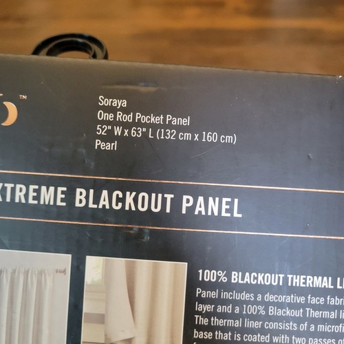 Sun Zero Blackout Curtains Pearl Extreme Blackout Panel 52x63 One New - Picture 3 of 4